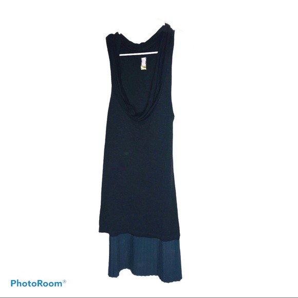 Free People Dresses & Skirts - Free People Black/Gray Dress Cowl Neck Sz M